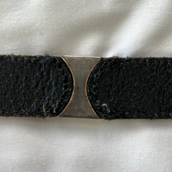 Vintage Fossil Black Leather Belt with Metal Details - Picture 12 of 16